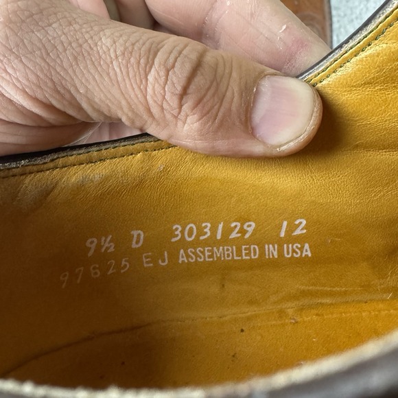 VTG Florsheim Imperial Mens Wingtip Dress Shoes 9.5 D Bourbon Leather 303129 USA - Picture 9 of 9